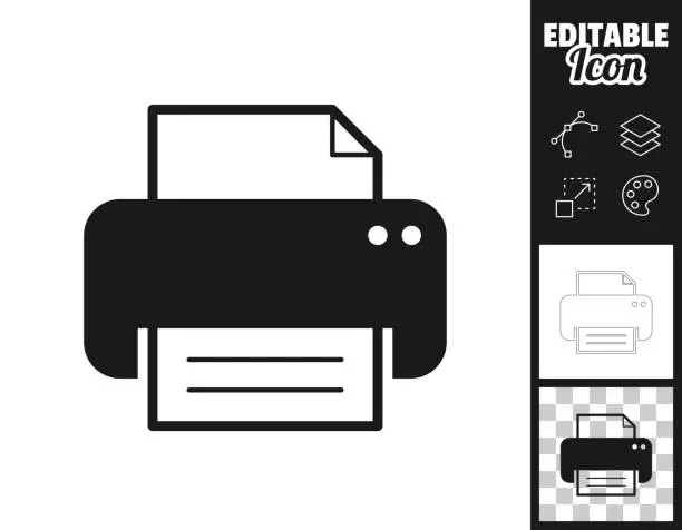 Vector illustration of Printer. Icon for design. Easily editable