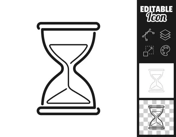Vector illustration of Hourglass. Icon for design. Easily editable