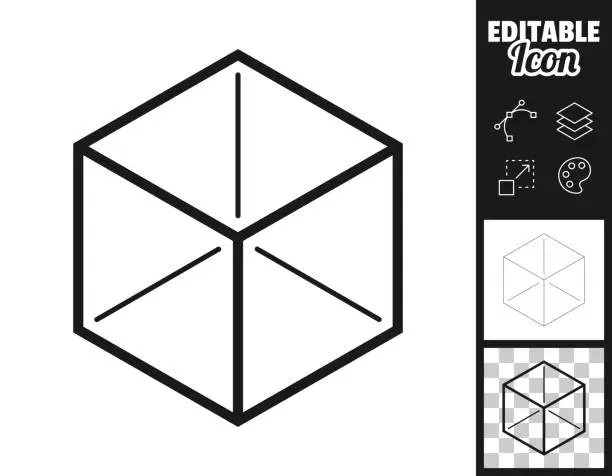 Vector illustration of Isometric cube. Icon for design. Easily editable