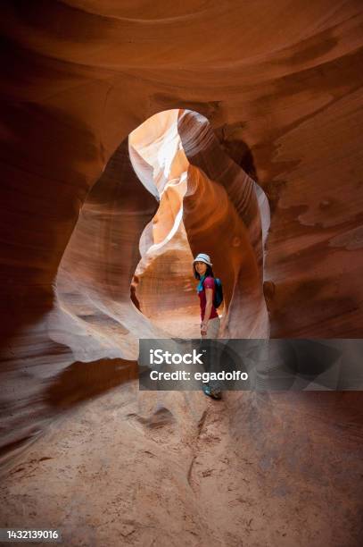 Japanese Tourist Visiting Antelope Canyon Stock Photo - Download Image Now - One Person, Young Women, 20-24 Years