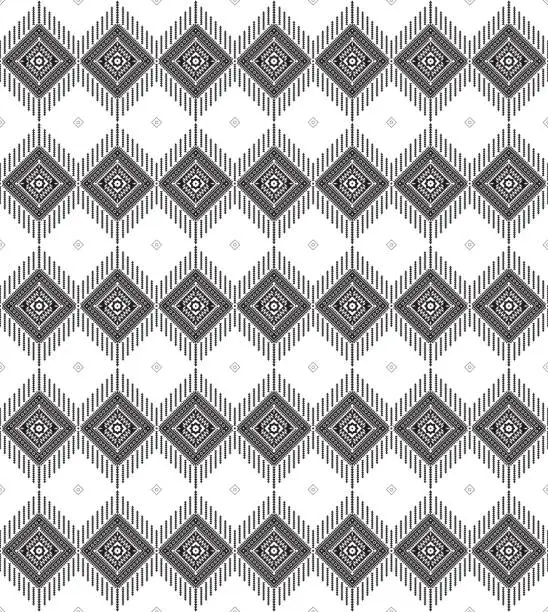 Vector illustration of background art Seamless black and white pattern