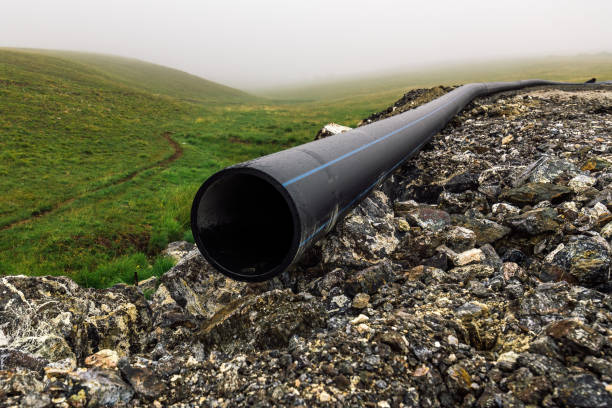 istock Road construction and storm water pipes for sanitary sewer 1432143616