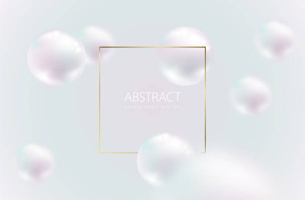 ilustrações de stock, clip art, desenhos animados e ícones de flying white natural pearl sphere with highlight reflection, blur on light pearly background. luxury jewelry pearl with thin gold frame. vector abstract delicate background for beauty advertisement - bead jewelry drop stone