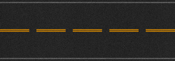 istock Flat Top View of Textured Asphalt Road. Highway line marks. 1432144578