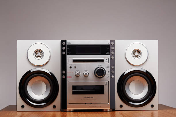 istock Cassette and cd player with modern outline from 90's 1432150117