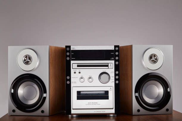istock Cassette and cd player with modern outline from 90's 1432150141