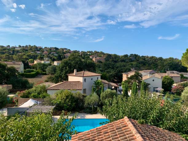 A beautiful sunny morning in the South of France. stock photo