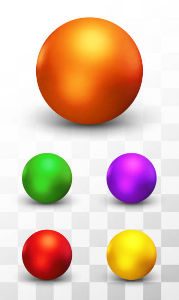 Set of vector spheres and balls on a white background vector art illustration