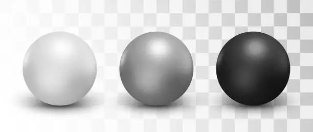 Vector illustration of Set of vector spheres and balls on a white background