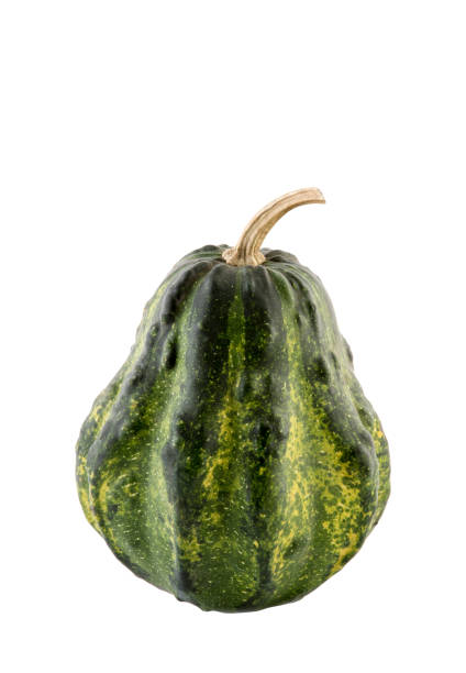 istock Green decorative pumpkin isolated on white background with clipping path 1432156784