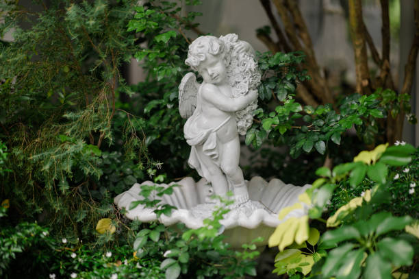 cupid of love statue isolated