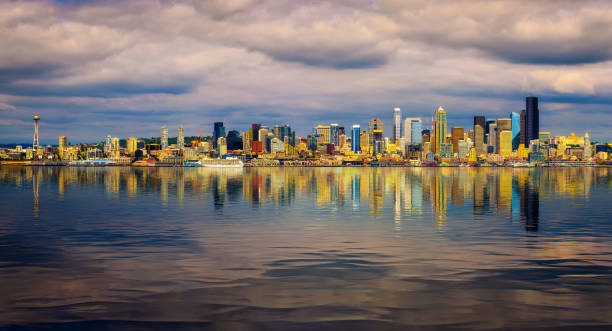 istock Seattle skyline panorama with reflection in water 1432160304