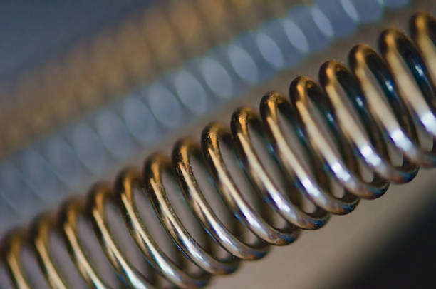 metal springs in close-up