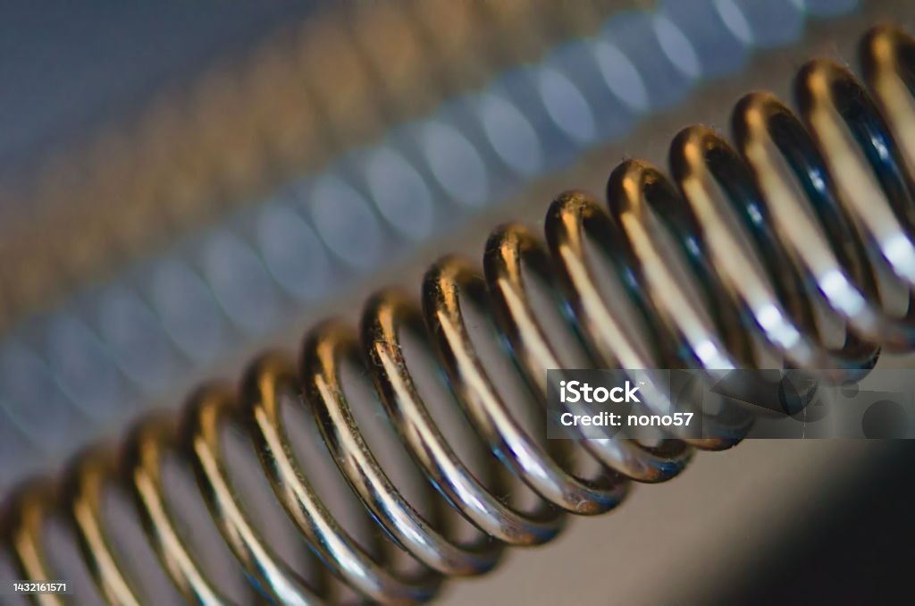 metal springs in close-up Coiled Spring Stock Photo