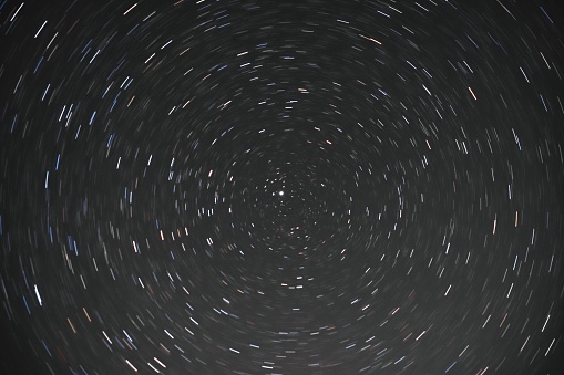 The rotation of the starry sky