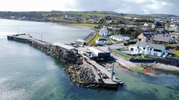 istock Aerial view of a pier with a cloudy blue sky 1432173309