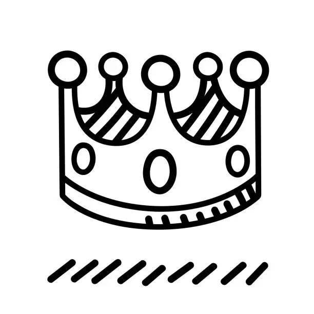 Vector illustration of Crown Doodle 5
