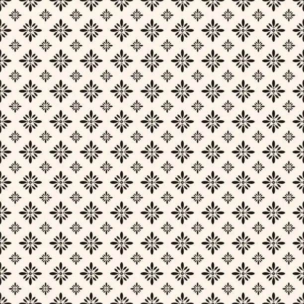 Vector illustration of Abstract simple floral gothic style seamless pattern