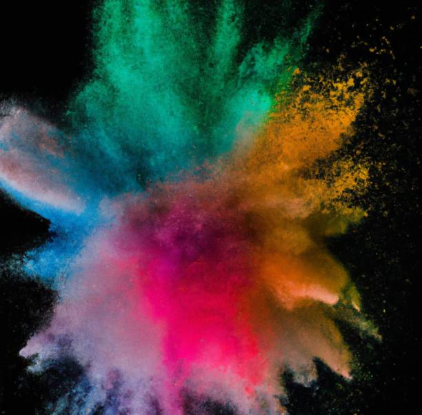 istock Explosion of colored powder on a black background 1432187959