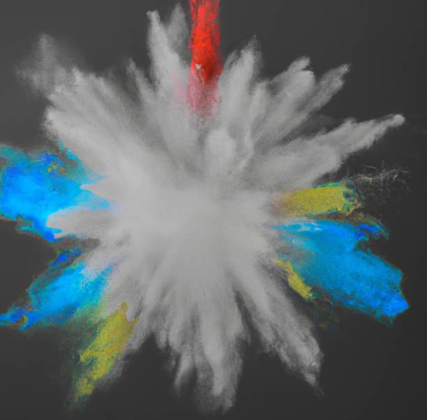 istock Explosion of colored powder on a grey background 1432187998