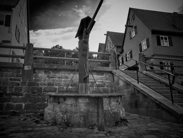 Old Water Well With Pulley in Ptuj, Slovenia