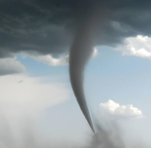 istock Illustration of a tornado in the sky 1432189816