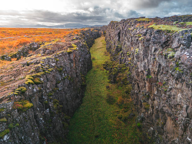 istock Valey created by two tectonic plates moving away from each other, Iceland Thingvellir 1432191733