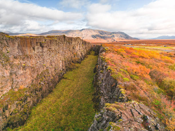 istock Two tectonic plates creating a valley by moving from each other, Thingvellir national park 1432191734