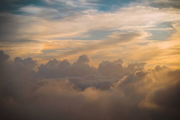 istock Aerial view of dramatic cloudscape during sunset 1432193112