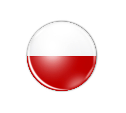 icon with flag of Poland isolated on white background