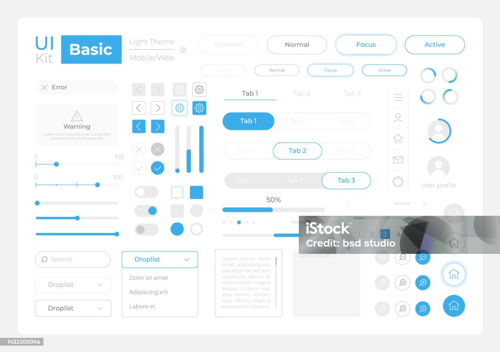 Basic System Settings Ui Elements Kit Stock Illustration - Download ...