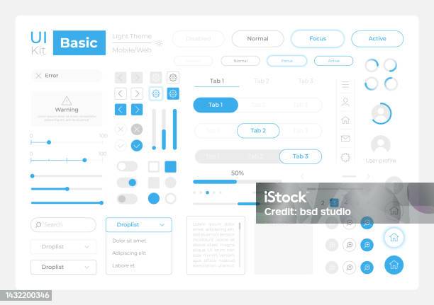 System Uiimages Basic System Settings Ui Elements Kit Stock Illustration - Download ...