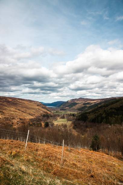 istock Vertical high angle view of a valley in scottish highlands 1432203990