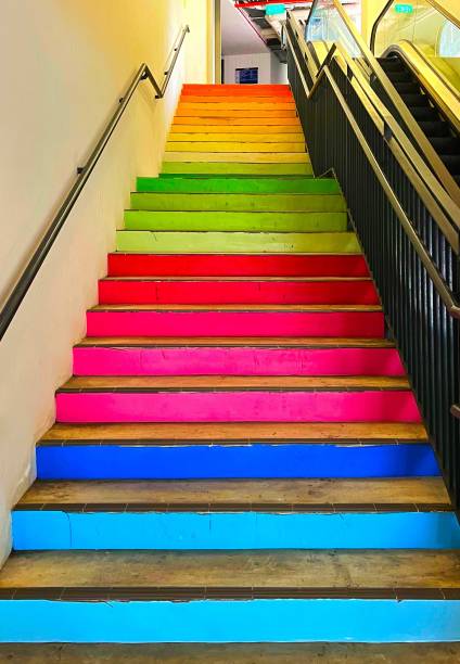 istock Vertical shot of a colorful stairway. 1432204761