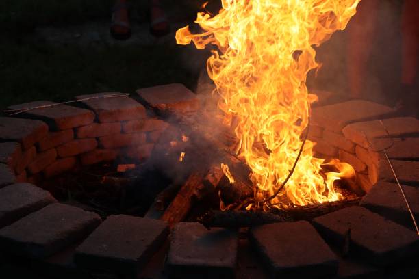 istock Flaming fire in a firepit outdoors 1432205008