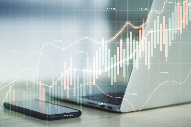istock Multi exposure of abstract creative financial chart on computer background, research and analytics concept 1432207249