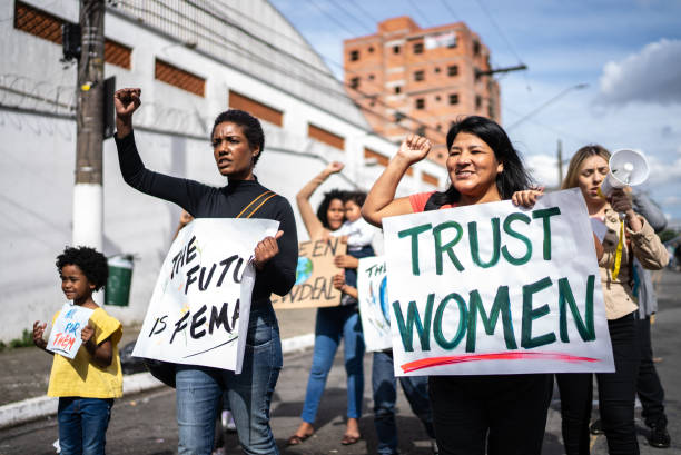 istock Women protesting in the street 1432211971