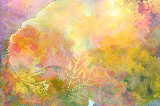 Watercolor autumn background