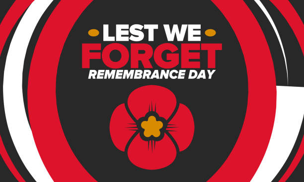 Remembrance Day. Lest we Forget. Remembrance poppy. Poppy day. Memorial day observed in Commonwealth member states to honour armed forces members who have died in the line of duty. Red poppy. Vector illustration. Poster design Remembrance Day. Lest we Forget. Remembrance poppy. Poppy day. Memorial day observed in Commonwealth member states to honour armed forces members who have died in the line of duty. Red poppy. Vector illustration. Poster design red poppy stock illustrations