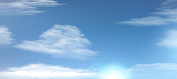 istock View of blue sky landscape background with cloudy sky and sunny design 1432224134