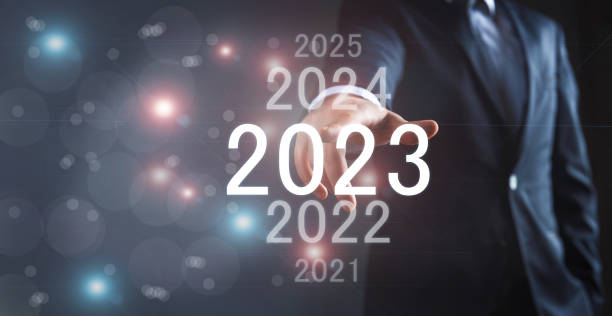 istock Businessman touching new year 2023 1432229622