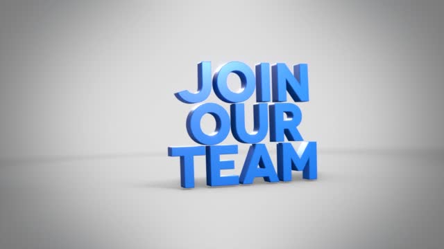 Join our team - text pop three lines video animation