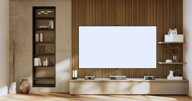 istock Cabinet room wooden interior wabisabi style.3D rendering 1432243989