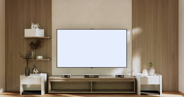 istock Cabinet room wooden interior wabisabi style.3D rendering 1432244621