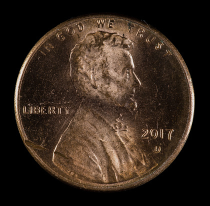 2017 D US Lincoln cent minted in Denver
