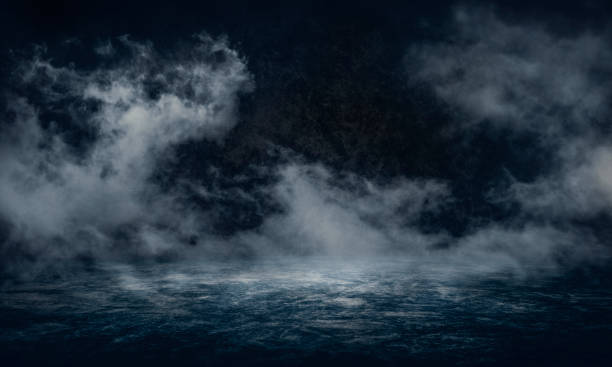 istock Fog In Darkness - Smoke And Mist On Street Reflection On Wet Asphalt- Abstract And Defocused Halloween Backdrop 1432272005