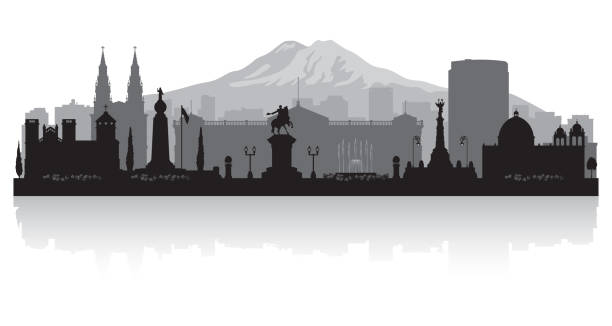 San Salvador city skyline silhouette San Salvador city skyline vector silhouette illustration el salvador landmarks stock illustrations