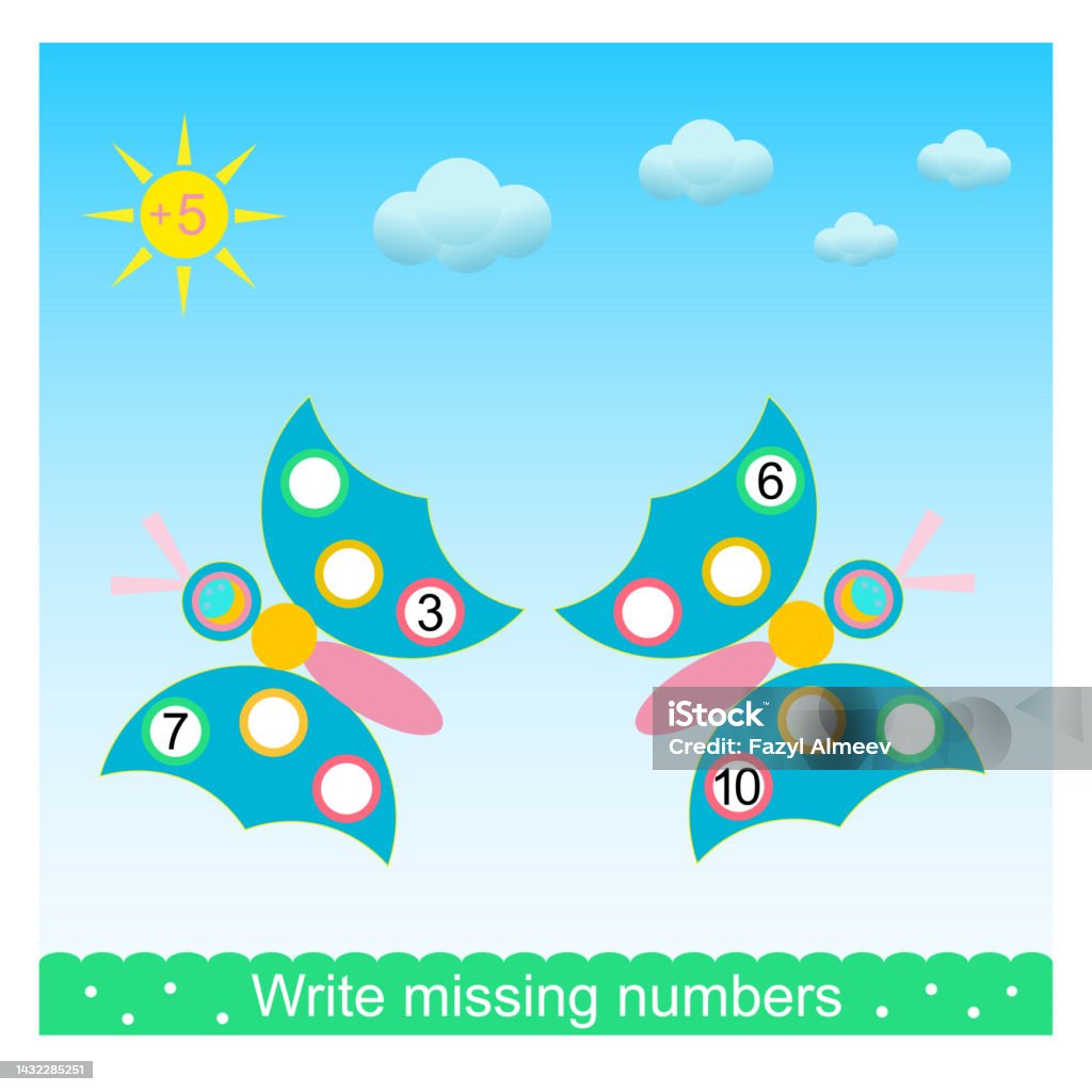 Missing Math Skills Math Activity For Kids Write Missing Numbers Developing Numeracy Skills ...