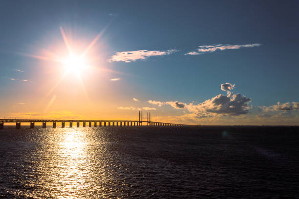 istock Beautiful sunset over the bridge Oresund 1432286662