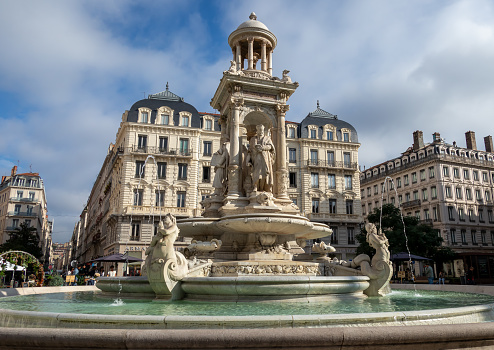 Fountain on the Place Royal in Nantes - France, Loire-Atlantique